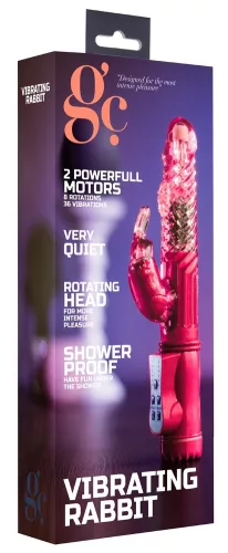 Vibro nyúl forgó vibrációs érme 23 cm rózsaszín
