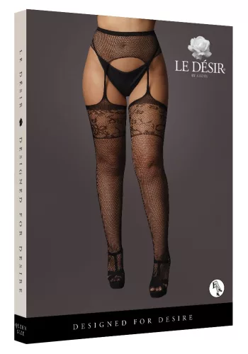 Black LACE TOP aldítószalag és harisnyák