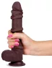 - Realisztikus Dildó – Slidy 17 cm barna élmény