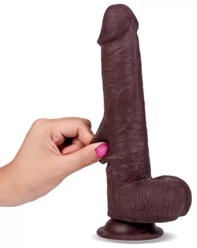 - Realisztikus Dildó – Slidy 17 cm barna élmény