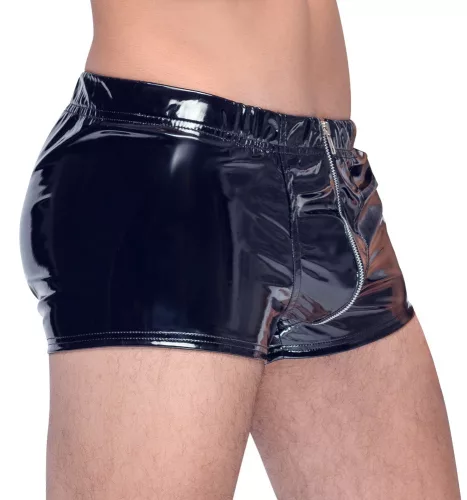 Boxer rövidnadrág VINYL ZIP fekete-S