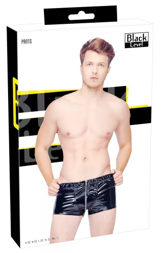 Boxer rövidnadrág VINYL ZIP fekete-S