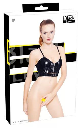 VINYL ZIP Top Black-XS