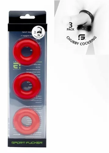 3 Chubby Red kakasgyűrű készlet