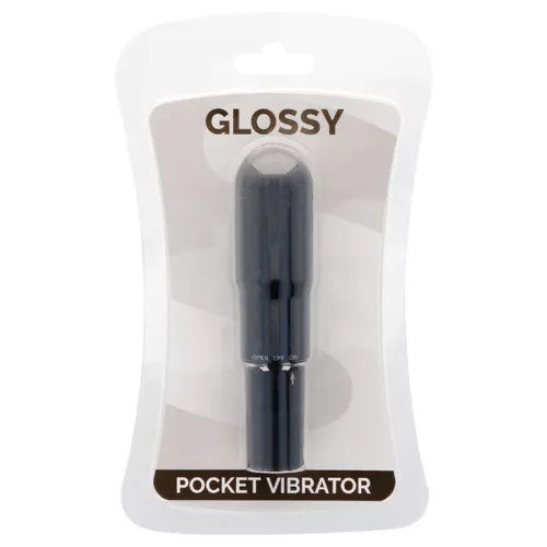 GLOSSY - elegáns zseb-vibrátor fekete színben