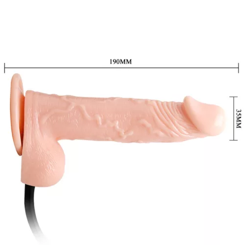 DANCE – VALÓSÁGHŰ FELFÚJHATÓ DILDO TAPÓCSUKÓS 15 CM