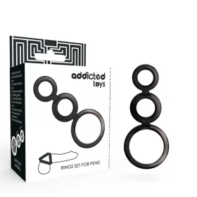   ADDICTED TOYS - dizájnos péniszgyűrűk szettje - füstszínű