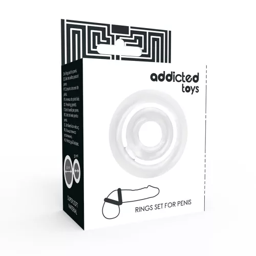 ADDICTED TOYS - átlátszó péniszgyűrű a potencia fokozására