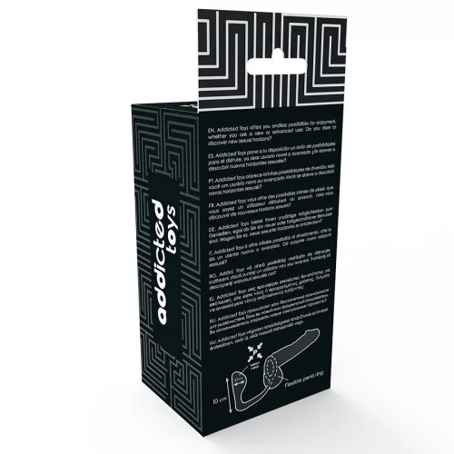 ADDICTED TOYS – anális plug fekete péniszgyűrűvel