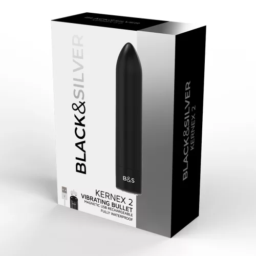 BLACK&SILVER - KERNEX 2 FEKETE REZGŐ MÁGNESES GOLYÓ