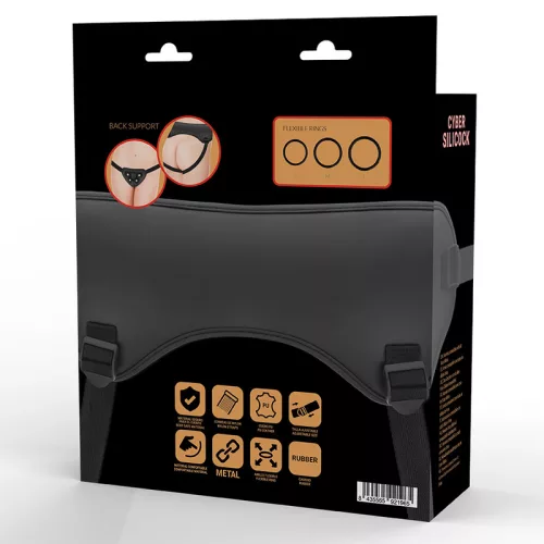 CYBER SILICOCK – strap-on harnesz 3 gyűrűvel