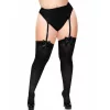 LEG AVENUE - FEKETE NEJLON COMBMAGASSÁGOK, FEKETE MASNIVAL PLUSZ SIZE