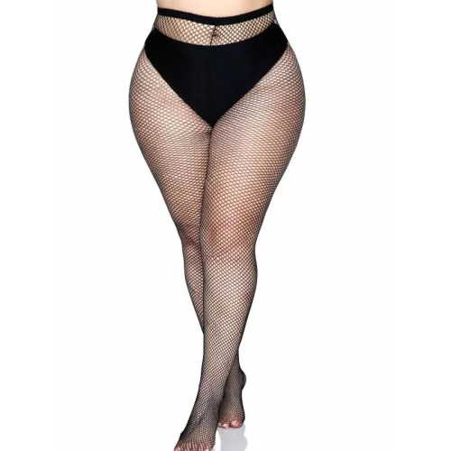 LEG AVENUE - HÁTVARRÁS HARISNYA FEKETE PLUSZ SIZE