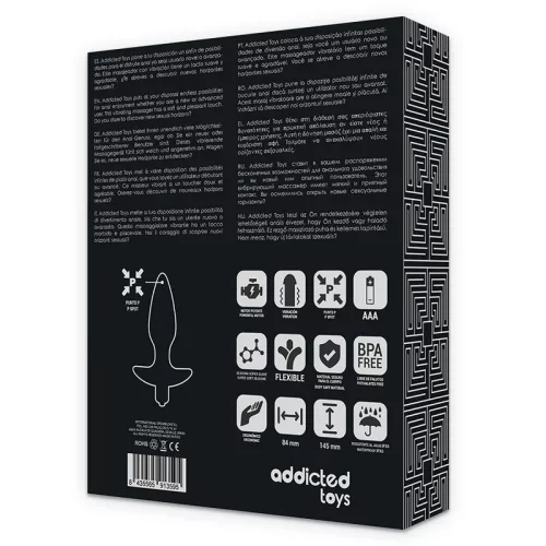 ADDICTED TOYS - MASSZÍROZÓ DUGÓ ANÁLIS VIBRÁCIÓS FEKETE