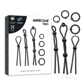   ADDICTED TOYS - RUGALMAS SZILIKON FARKASGYŰRŰ KÉSZLET, 7 DARAB