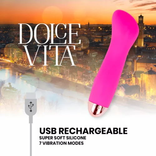 DOLCE VITA – újratölthető vibrátor, 7 sebességgel, rózsaszín