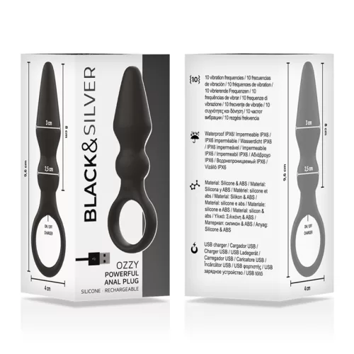 BLACK&SILVER - erőteljes szilikon anális kúp