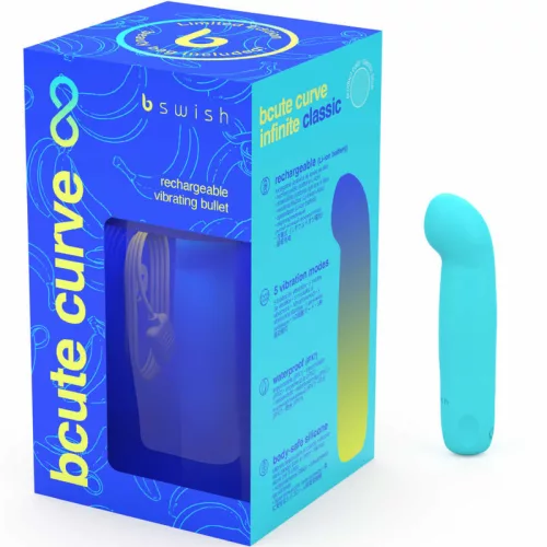 B SWISH - BCUTE CURVE INFINITE CLASSIC LIMITED EDITION KÉK SZILIKON ÚJRATÖLTHETŐ VIBRÁTOR