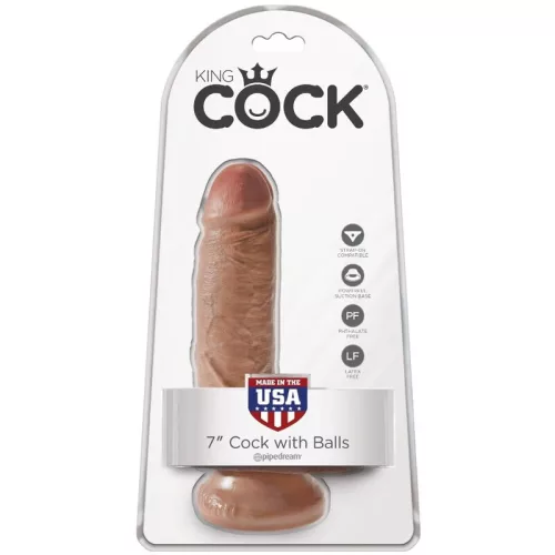 7" Cock with Balls  Tan