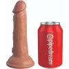 6" Dual Density Silicone Cock  Tan