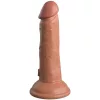6" Dual Density Silicone Cock  Tan