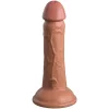 6" Dual Density Silicone Cock  Tan