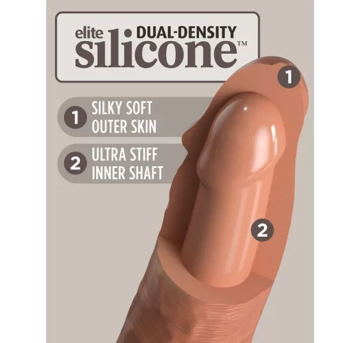 8" Dual Density Silicone Cock  Tan