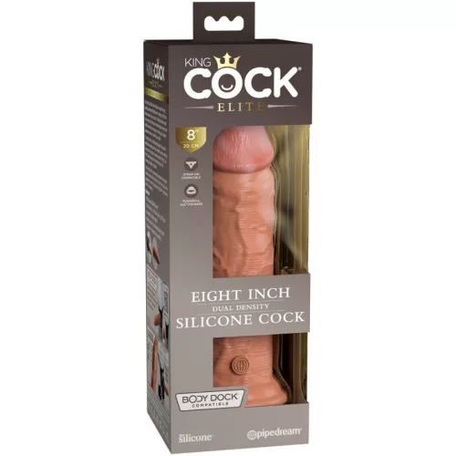 8" Dual Density Silicone Cock  Tan