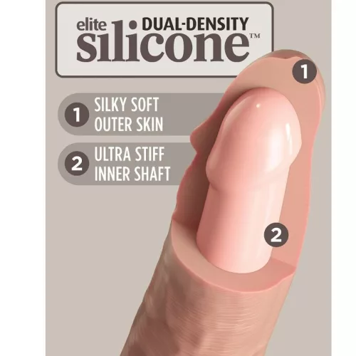 9" Dual Density Silicone Cock  Light