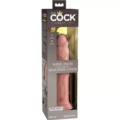 9" Dual Density Silicone Cock  Light