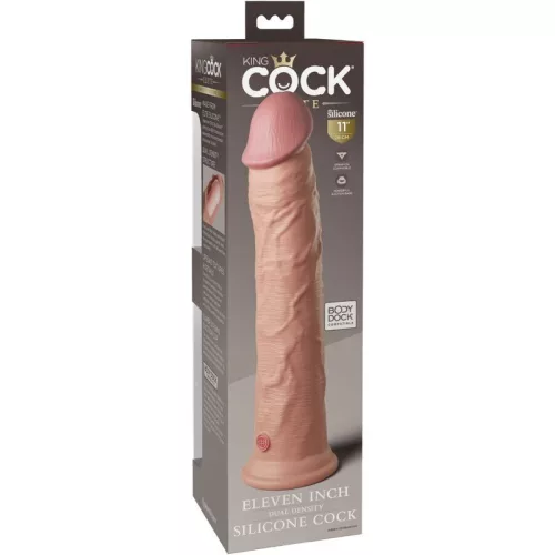 11" Dual Density Silicone Cock  Light