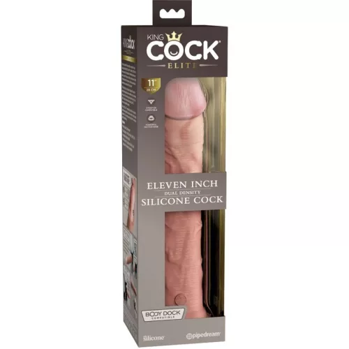 11" Dual Density Silicone Cock  Light