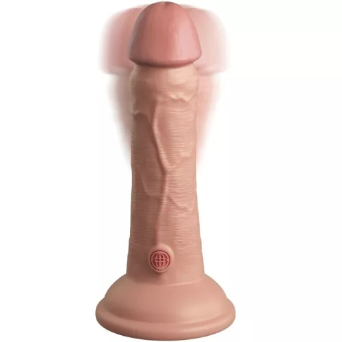 6" Dual Density Vibrating Silicone Cock  Light