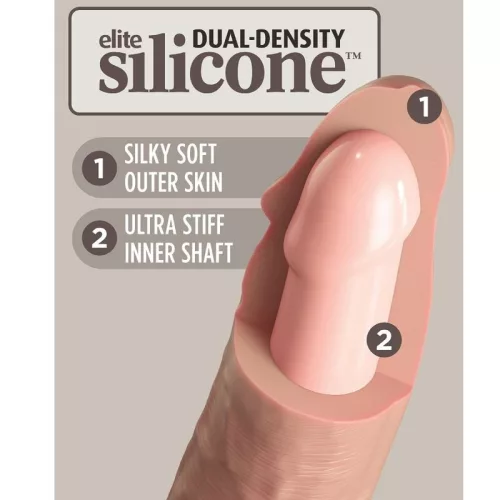 6" Dual Density Vibrating Silicone Cock  Light