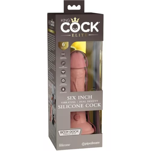 6" Dual Density Vibrating Silicone Cock  Light