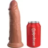 8" Dual Density Vibrating Silicone Cock  Tan
