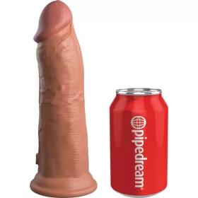 8" Dual Density Vibrating Silicone Cock  Tan