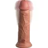 8" Dual Density Vibrating Silicone Cock  Tan