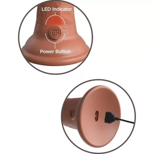 8" Dual Density Vibrating Silicone Cock  Tan