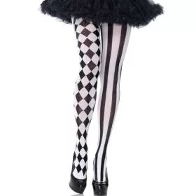 LEG AVENUE - FEKETE/FEHÉR HARLEKIN HARIKIN HARISNYÁK