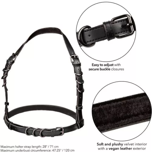 CALEXOTICS - EUPHORIA PLUS SIZE HALTER CSAT FEKETE HEVEDER