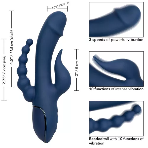 CALEXOTICS - VIBRÁTOR TRIPLE ORGAZM KÉK