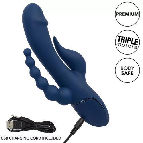 CALEXOTICS - VIBRÁTOR TRIPLE ORGAZM KÉK