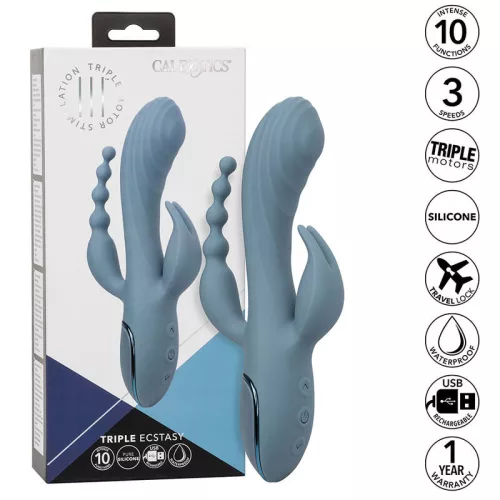 CALEXOTICS - VIBRÁTOR TRIPLE ECSTASY GREY