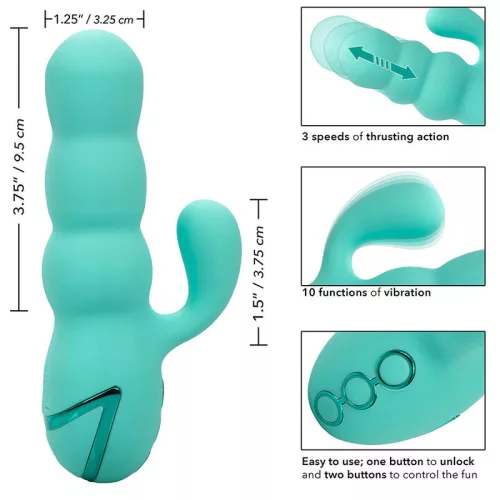 CALEXOTICS - DEL MAR DIVA VIBRÁTOR RABBIR AQUA GREEN A CALIFORNIA DREAMING-TŐL