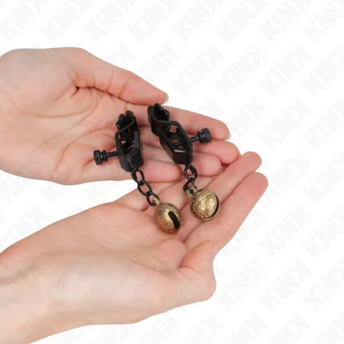 KINK - CSENGŐÁLLKAPCSÚ MELLBIMBÓCSÍPŐK FEKETE 7 CM