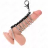 KINK - 7 FÉM PENISZGYŰRŰ, 3,8 CM-TŐL 5 CM-IG TERJEDŐ, BŐRREL ÉS FÉMLÁNCCAL ÖSSZEKÖTVE, 100 CM