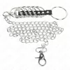 KINK - 7 FÉM PENISZGYŰRŰ, 3,8 CM-TŐL 5 CM-IG TERJEDŐ, BŐRREL ÉS FÉMLÁNCCAL ÖSSZEKÖTVE, 100 CM