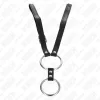 KINK - DUPLA FÉM PÉNISZGYŰRŰ 3,8 CM-TŐL 5 CM-IG BŐRÖVVEL, 112 CM