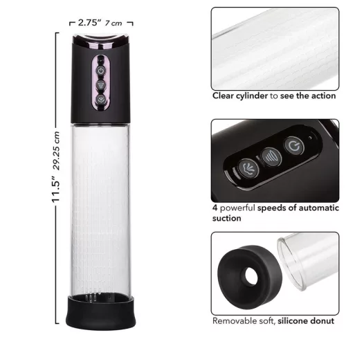 CALEXOTICS Peak – 4 sebességű stimuláló pumpa feketében